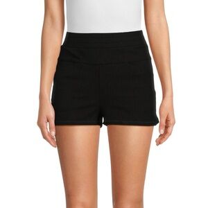 ALALA | Pile Ribbed High Rise Shorts in Black, size L (8)